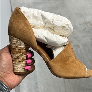 Vince Elegant Tan Suede Women's Heels
